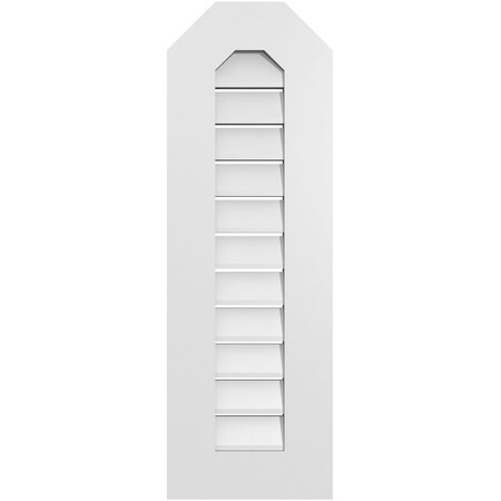 Ekena Millwork Octagonal Top Surface Mount PVC Gable Vent: Functional, w/ 3-1/2"W x 1"P Standard Frame, 12"W x 36"H GVPOT12X3601SF